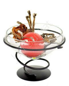 Metal decoration with glass 15565