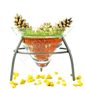 Metal decoration with glass 3443