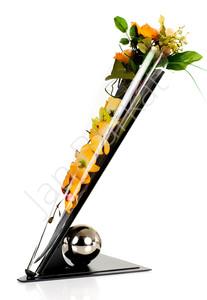 Metal decoration with glass 6413